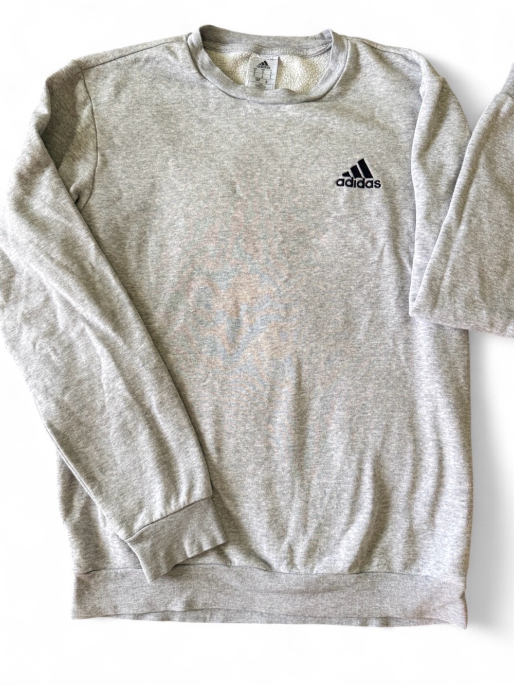 adidas Light Gray Crewneck Sweatshirt with Logo